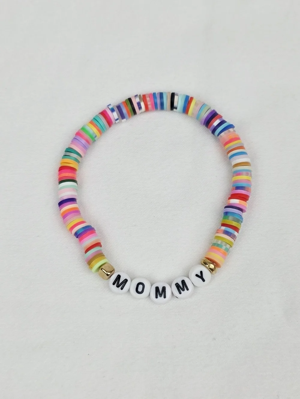 Handmade Clay Bead Multi Color Mommy  Bracelet